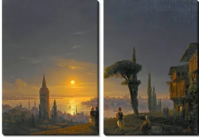 Картина Галатская башня при лунном свете (1845 г.)