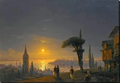 Картина Галатская башня при лунном свете (1845 г.)