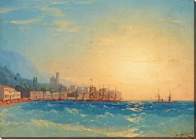 Картина Гавань с кораблями (1858 г.)