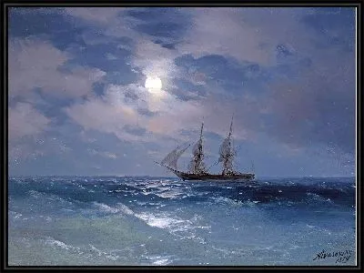 Бриг Меркурий в лунном свете (1874)