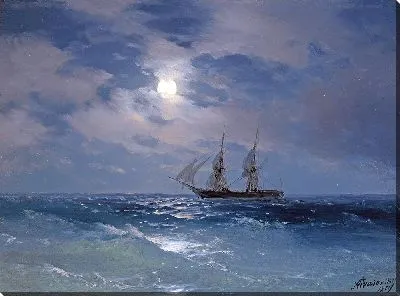 Бриг Меркурий в лунном свете (1874)