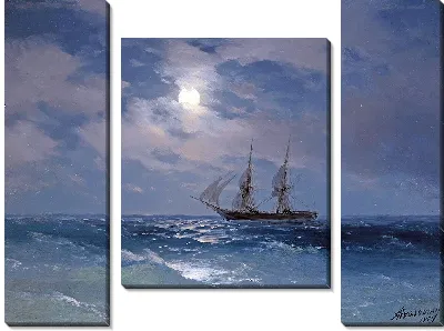 Бриг Меркурий в лунном свете (1874)