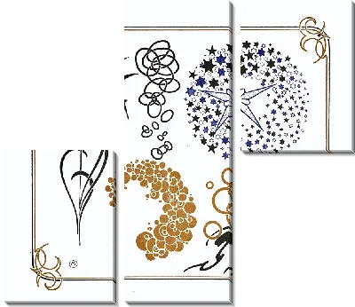 Картина Дизайн завтрака на основе звезд, кругов, листьев. (1900)