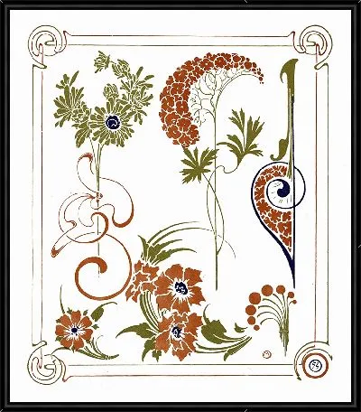 Картина Последний дизайн, основанный на цветах и ​​арабесках. (1900)