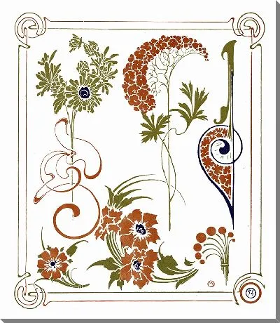 Картина Последний дизайн, основанный на цветах и ​​арабесках. (1900)