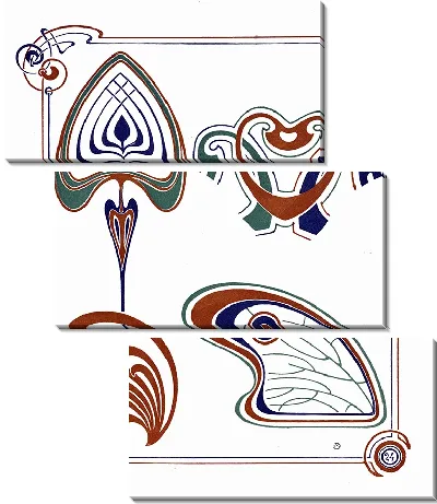 Картина Последний дизайн, основанный на форме крыльев и листьев. (1900)