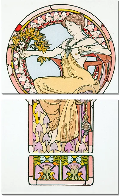 Картина Сидящая женщина, табличка №. 48 из Декоративных документов (1901 г.)