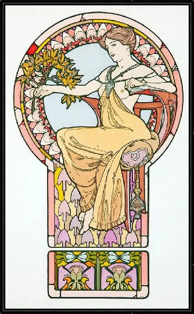 Картина Сидящая женщина, табличка №. 48 из Декоративных документов (1901 г.)