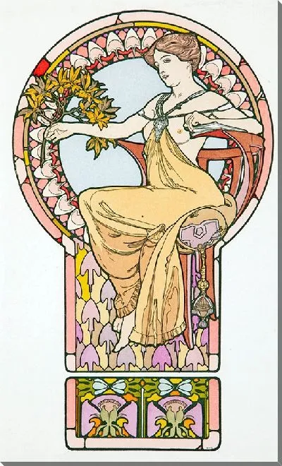 Картина Сидящая женщина, табличка №. 48 из Декоративных документов (1901 г.)