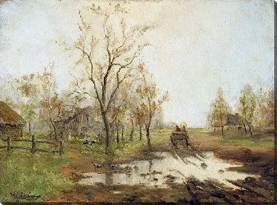 Картина Весна в деревне (1891)