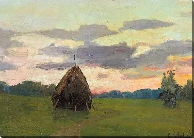 Пейзаж со стогом сена (1886)