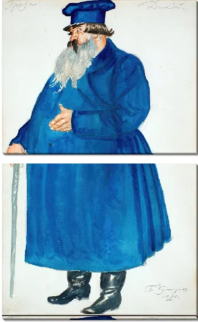 Картина Эскиз костюма купца Дикого из пьесы Александра Островского «Гроза» (1920)