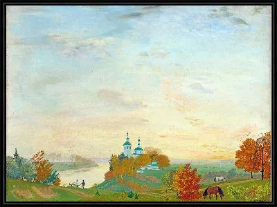 Картина Над рекой, осень (1919)
