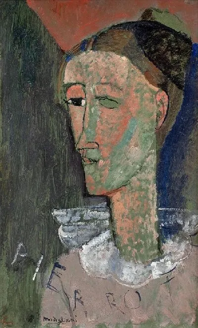 Картина Автопортрет в роликах Пьеро (1915)