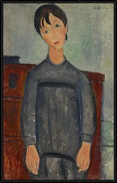 Картина Девушка, стоящая в черном переднике (1918)