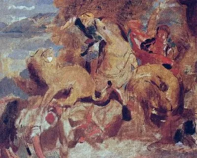 Картина Исследование к охоте на львов после Делакруа (Studie zu Die Lowenjagd nach Delacroix)