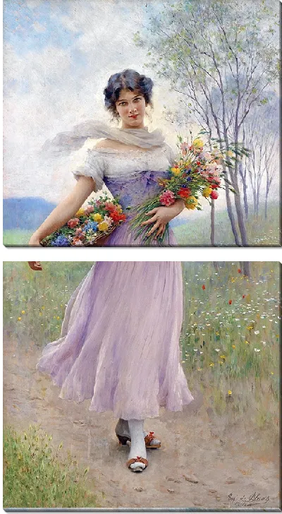 Картина Девушка в сиреневом платье