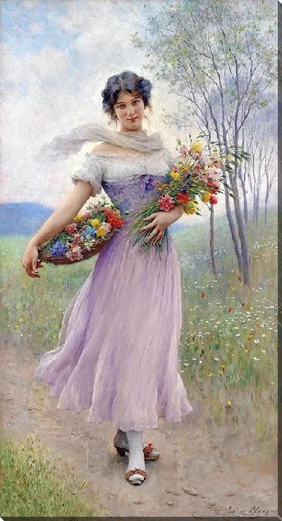 Картина Девушка в сиреневом платье