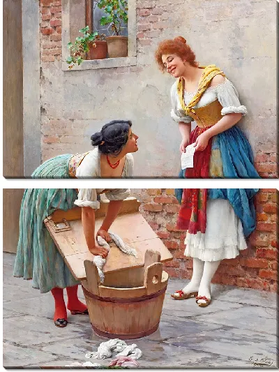 Картина Делимся новостями (1904 г.)