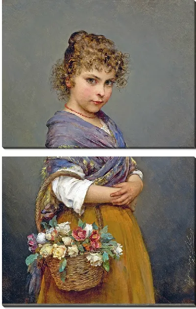 Картина Девушка с корзиной цветами (1894)