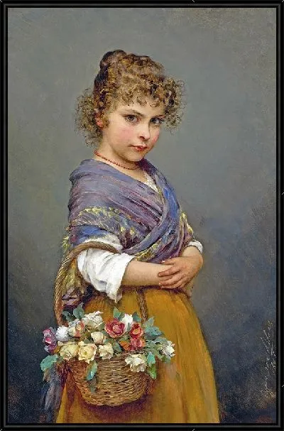 Картина Девушка с корзиной цветами (1894)