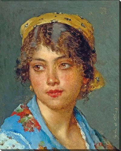 Картина Молодая итальянка с желтым платком (1883)