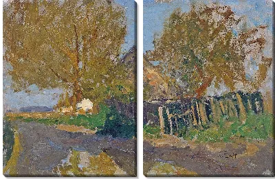 Картина Дорфштрассе-мит-Гехофт-унтер-Боймен