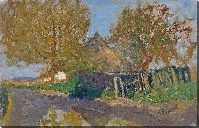 Картина Дорфштрассе-мит-Гехофт-унтер-Боймен