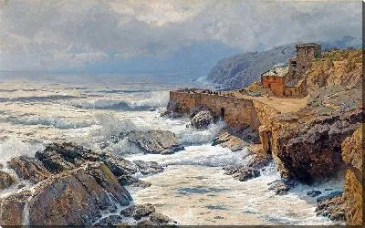 Картина Ривьера, прибой в Боккадассе (1889)