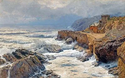 Картина Ривьера, прибой в Боккадассе (1889)