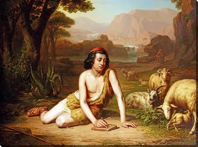 Картина Джотто рисует с натурой