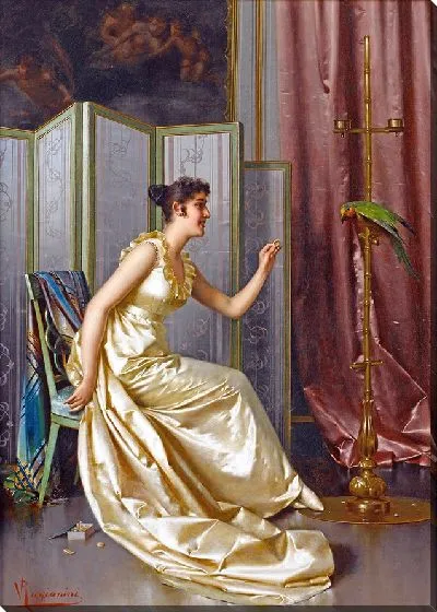 Картина Кормление попугая