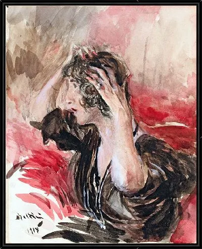 Картина Женщина поправляет волосы (1918)