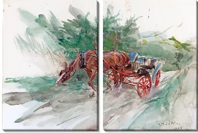Картина Лошадь и карета (1905)