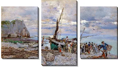 Картина Возвращение рыбатских лодок (1879 г.)