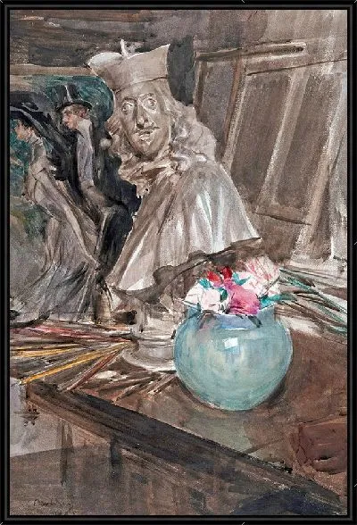 Картина Уголок мастерской художника с бюстом Леопольда Медичи (1905 г.)