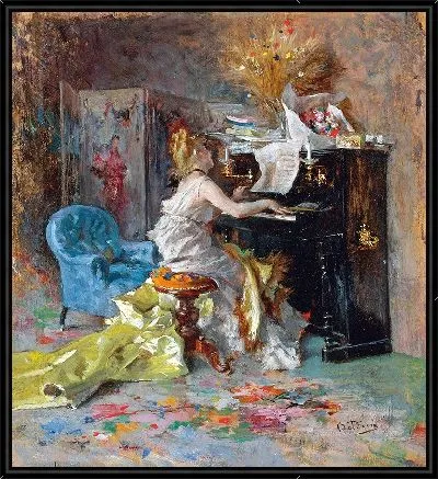 Картина Синьора Аль Пианофорте (Женщина за фортепиано)