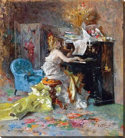 Картина Синьора Аль Пианофорте (Женщина за фортепиано)