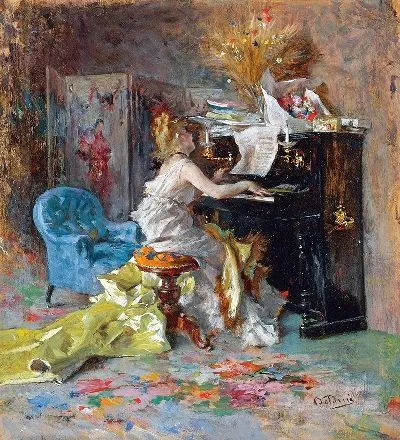 Картина Синьора Аль Пианофорте (Женщина за фортепиано)