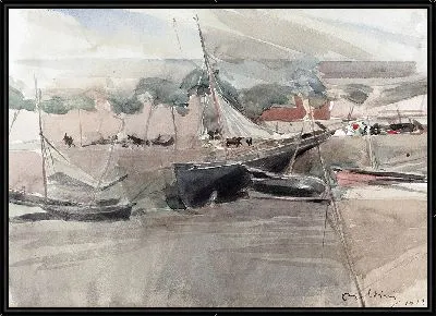 Картина Пришвартованные лодки (1905 г.)