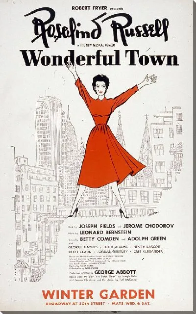 Постер Розалинда Рассел в новой музыкальной комедии «Чудесный город» (1953)