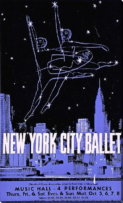 Картина маслом Нью-йоркский балет Кливлендской оперной труппы впервые выступает в Кливлендском мюзик-холле (1960-е).
