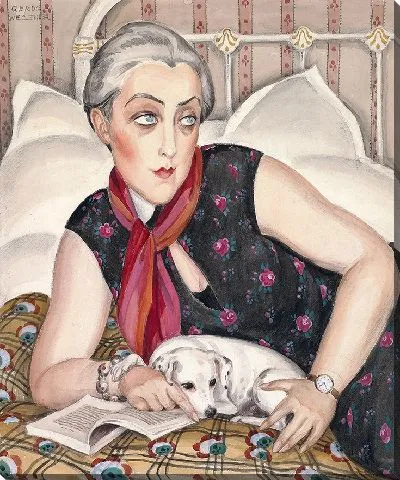 Картина Портрет женщины, читающей с собакой