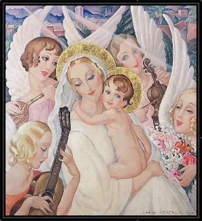 Мадонна с младенцем в аппарате ангелов (1935 г.)
