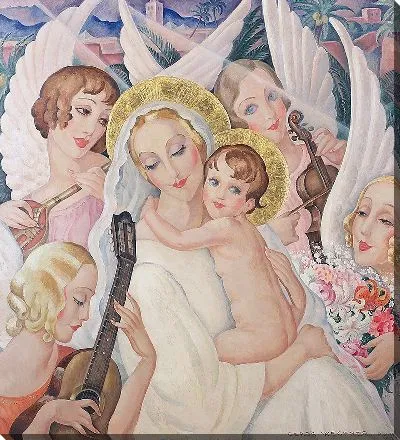 Картина Мадонна с младенцем в аппарате ангелов (1935 г.)