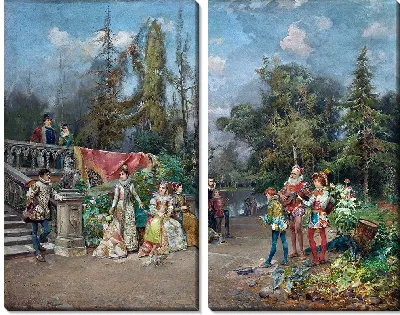 Картина Венецианский двор, сцена менестреля (1881)