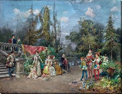 Венецианский двор, сцена менестреля (1881)