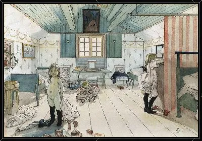 Картина Комната мамы и маленькой девочки