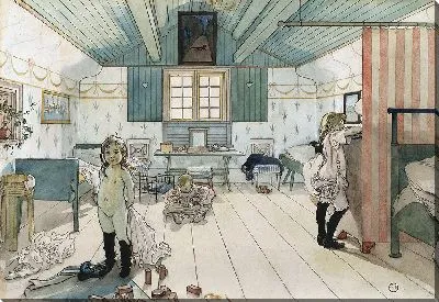 Картина Комната мамы и маленькой девочки