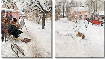 Художник-пленэр. Зимний мотив, Стокгольм